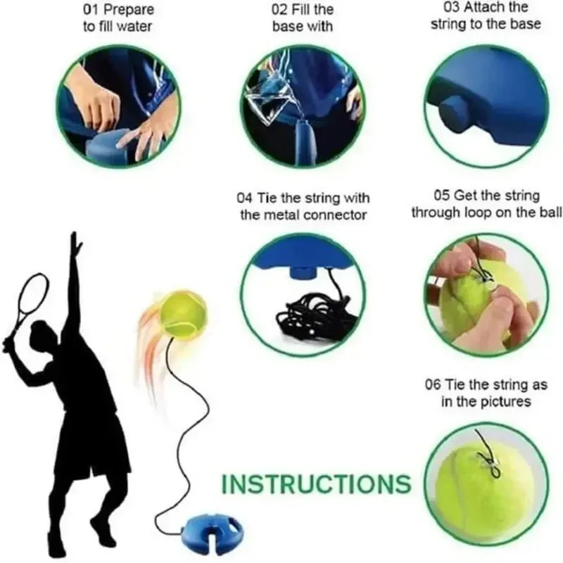 Portable single-person tennis trainer