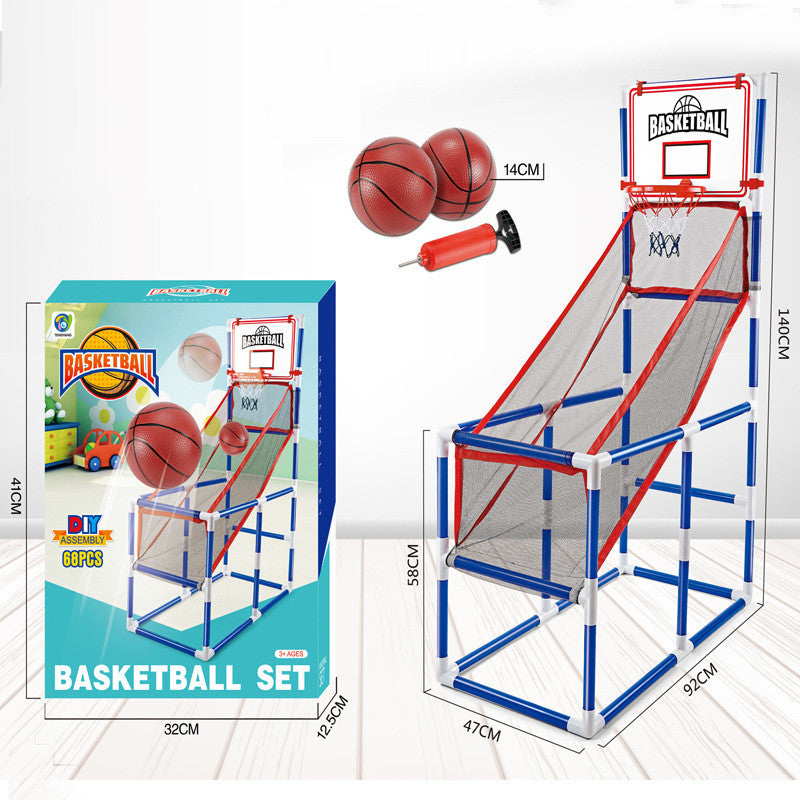 Indoor Children's Educational Basketball Shooting Machine | Portable Double-Ball Automatic Rebound Basketball Hoop