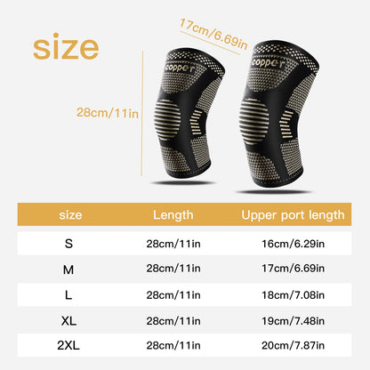 All-around flexible and comfortable copper knee brace