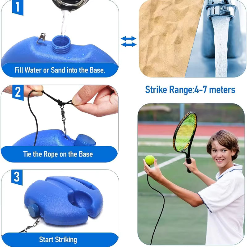 Professional single-person tennis trainer (high elasticity with rebound base set)