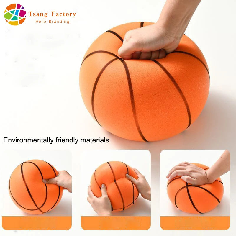 Silent basketball and hoop combination