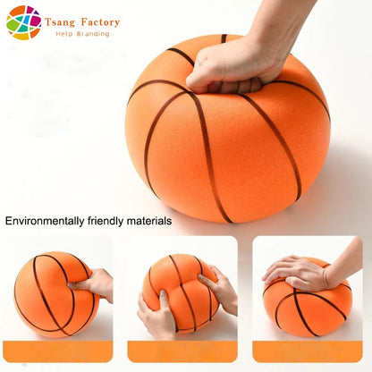 Silent basketball and hoop combination