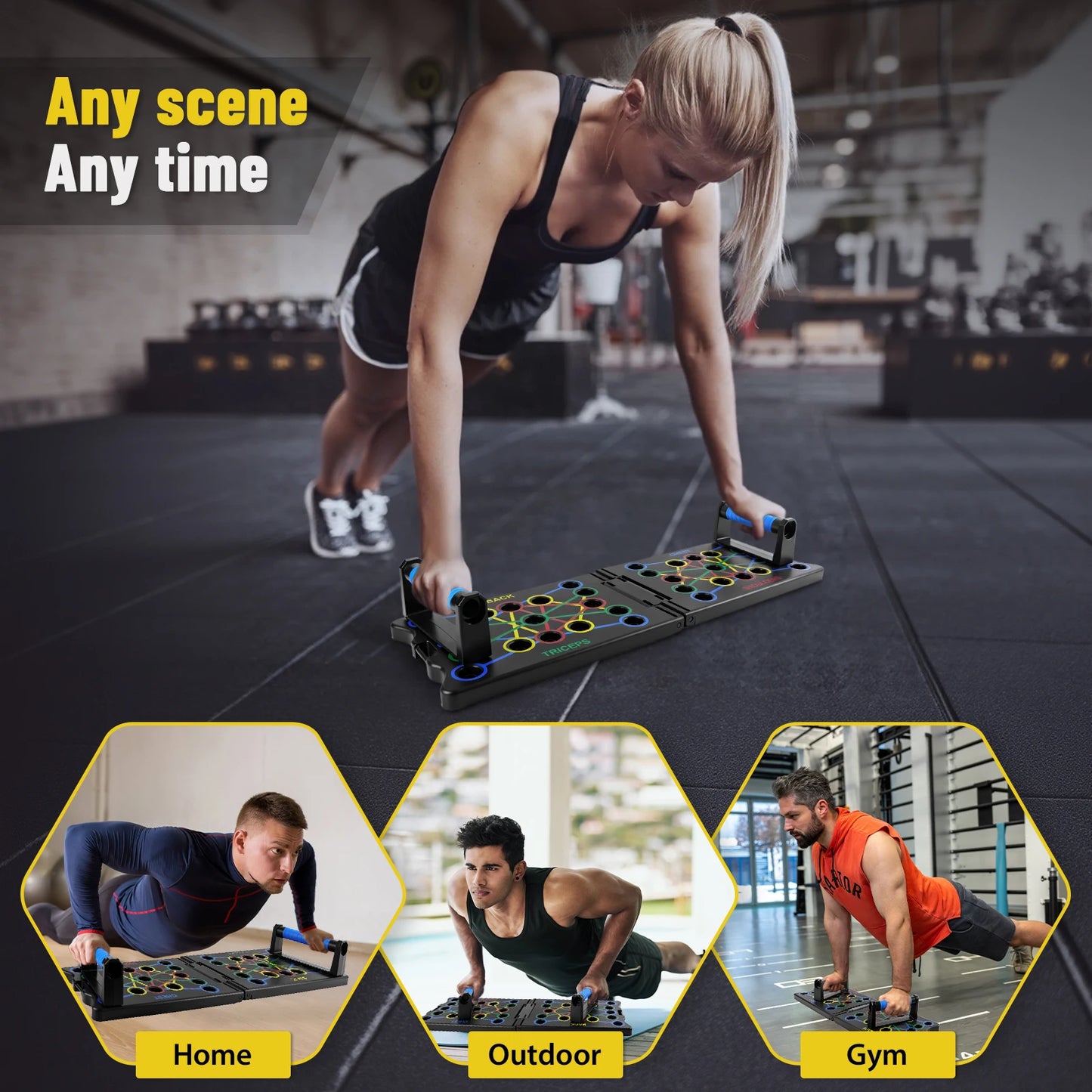 14-in-1 Portable Multifunctional Push-up Board (with Resistance Band)