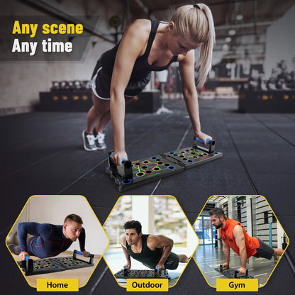 14-in-1 Portable Multifunctional Push-up Board (with Resistance Band)