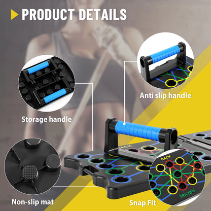 14-in-1 Portable Multifunctional Push-up Board (with Resistance Band)