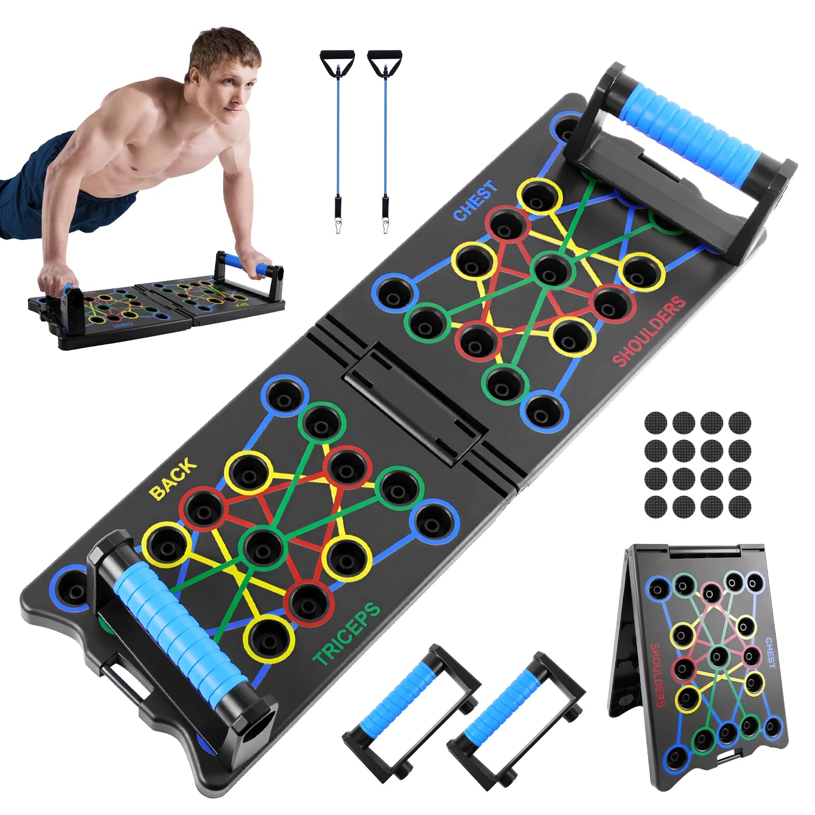14-in-1 Portable Multifunctional Push-up Board (with Resistance Band)