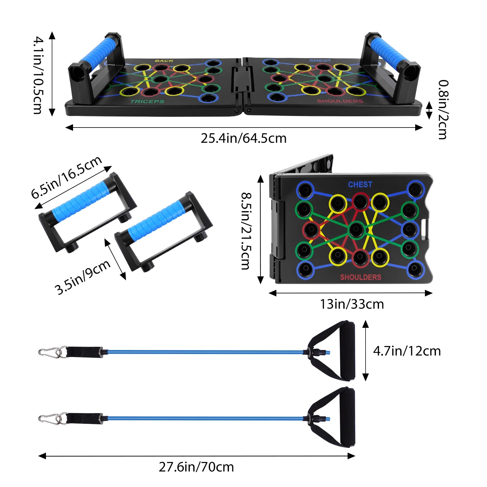14-in-1 Portable Multifunctional Push-up Board (with Resistance Band)