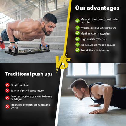14-in-1 Portable Multifunctional Push-up Board (with Resistance Band)