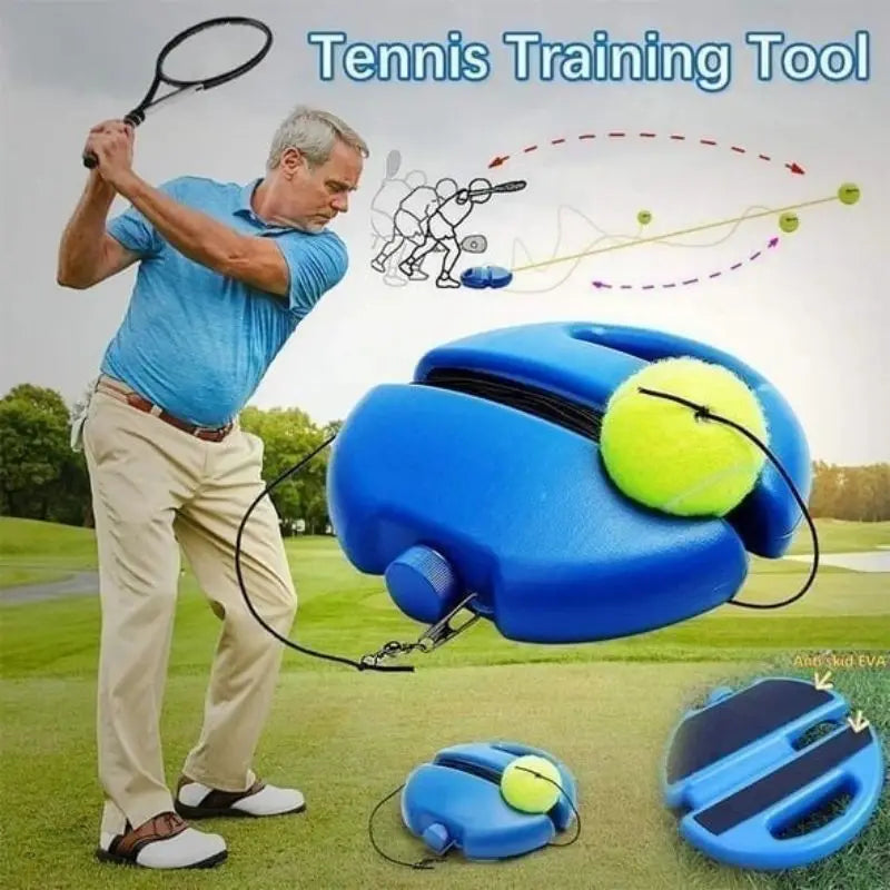 Professional single-person tennis trainer (high elasticity with rebound base set)