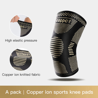 All-around flexible and comfortable copper knee brace
