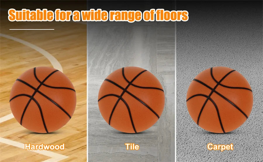 Silent basketball and hoop combination