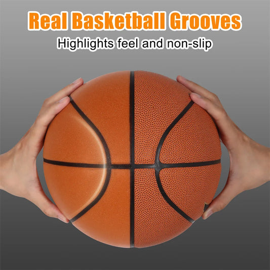 Silent basketball and hoop combination