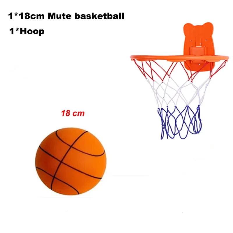 Silent basketball and hoop combination