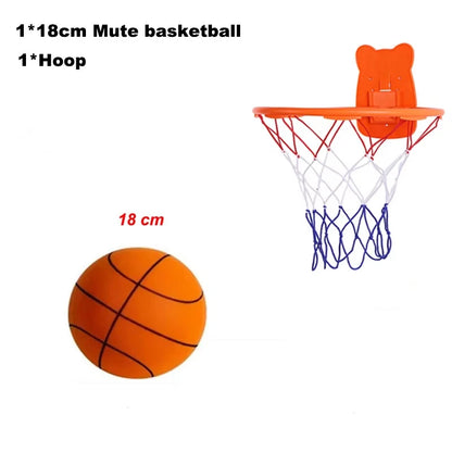 Silent basketball and hoop combination
