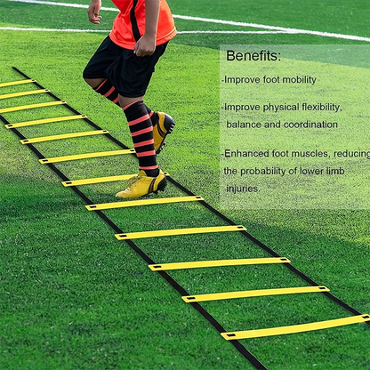 Adjustable physical fitness and agility training ladder